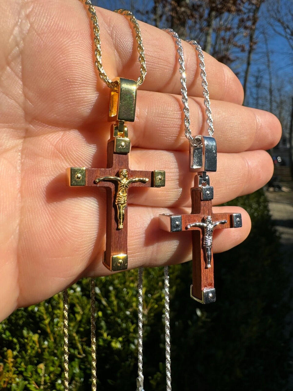 Hand Carved Tapered Wooden Cross Necklace For Men &amp Women On Adjustable  32