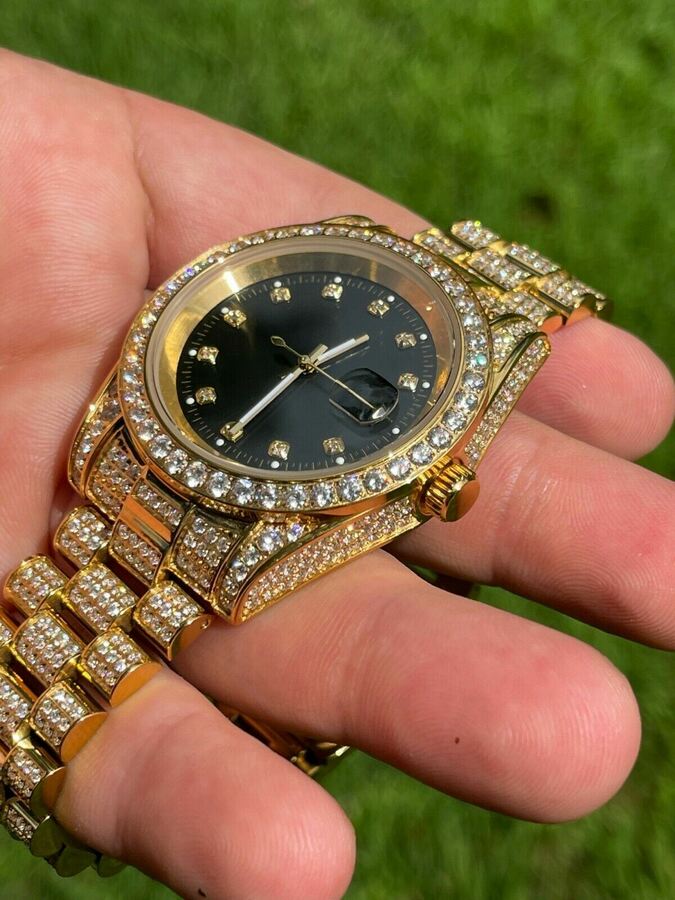 Jewelry Luxury Diamond Watches | Hip Hop Gold Diamond Watches | Chains  Watches Ice - Quartz Wristwatches - Aliexpress