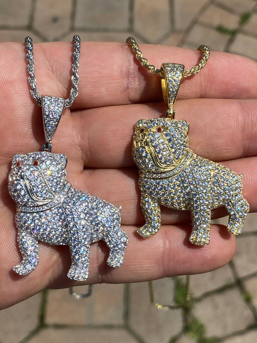 Chain Dog Cuban Luxury Necklace Gold Pet Collar Rhinestones Jewelry  Accessories | eBay