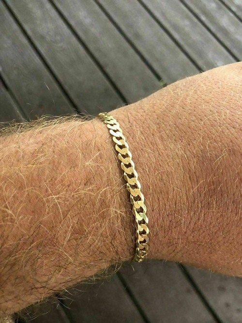  Gold Chain Bracelets for Men, Cuban Link Bracelet for