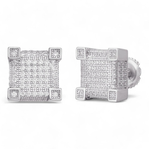 【関税込み】Rockaway Earrings in Diamonds/Silver harlembling-fire-square-iced-