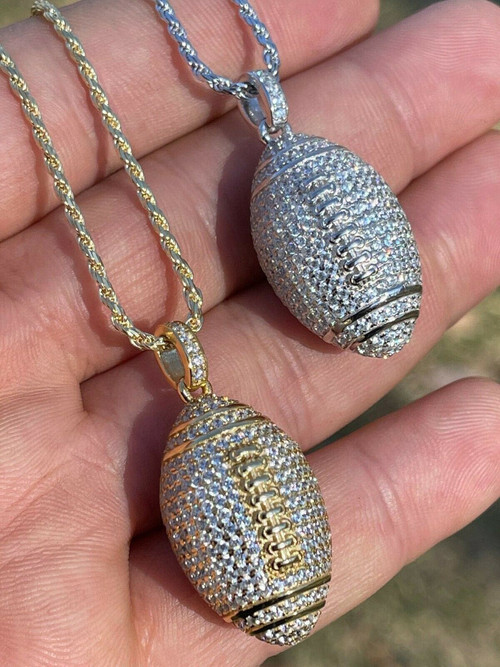 iced out football pendant