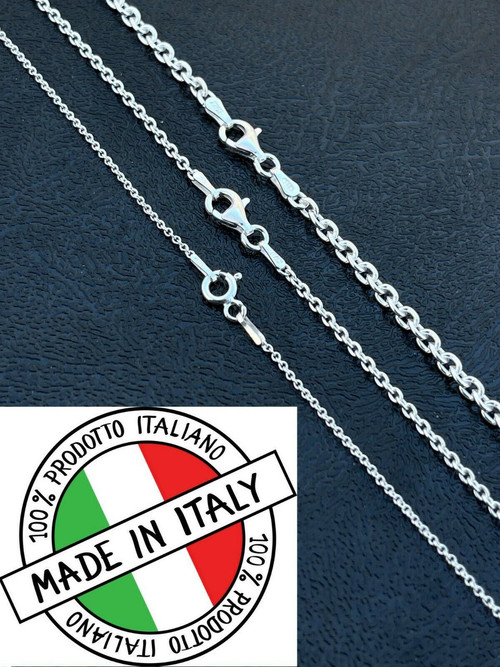 8mm 925 Rolo Sterling Silver Solid Cable Anchor Chain Link Necklace High  Polish Woman Man Unisex Italian Minimalist 18 20 22 24 26 30