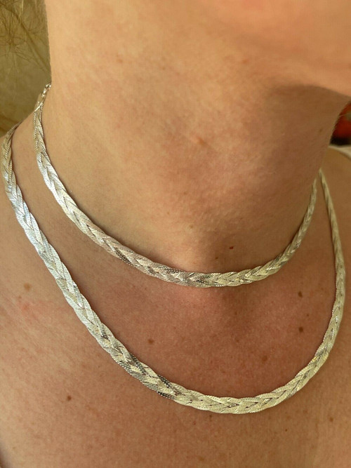 Muxi “Simpa” Silver Braided Choker Necklace - Abracadabra Jewelry / Gem  Gallery