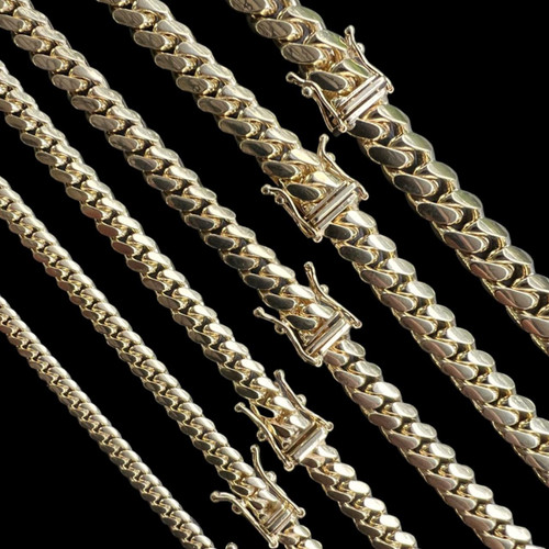 Men's Solid 14k Yellow Gold Miami Cuban Link Chain Or Bracelet Box