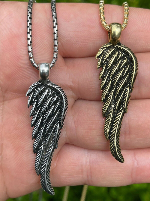 Men Angel Wings Necklace Silver  Silver Wings Eagle Necklace