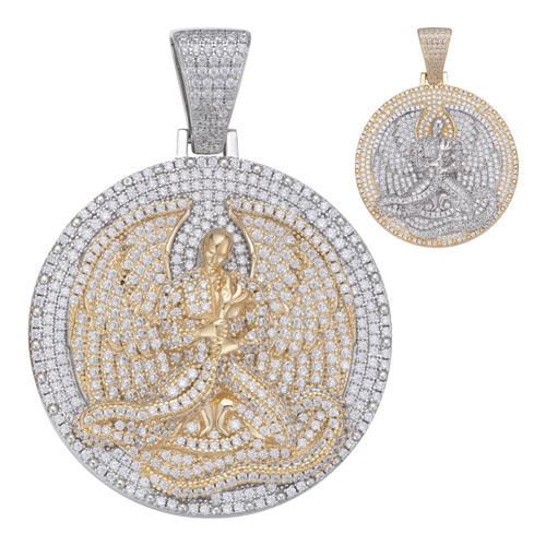 Real 925 Silver Gold Euphanasia Tupac 2Pac Pendant Medallion