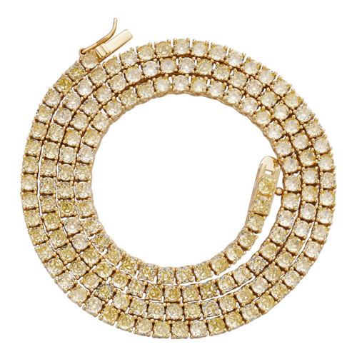 Glitter \"Luxury Tennis Chain【GOLD】\" 6MM CZ Gold Steel 1 Row Hip Hop Tennis Chain – HipHopBling