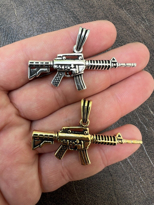 Buy AK-47 Pendant Gold Finish Assault Bling Charm 36 Inch Long Franco Hip  Hop Chain Necklace Online at desertcartNorway