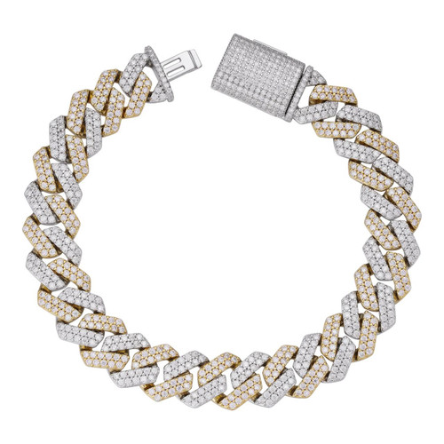 Mens Miami Cuban Link Bracelet 14k Rose Gold Over Solid 925
