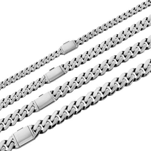 Miami Cuban Link Chain Necklace Real 925 Sterling Silver Sleek Box