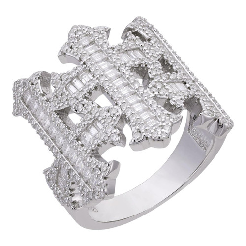 Rapper愛用【The Gold Gods】DIAMOND BAGUETTE CROSSリング Diamond Baguette Cross Ring | The Gold Gods