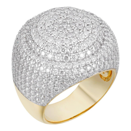 MOISSANITE Mens Huge Bust Down Rapper Iced Hip Hop Ring 14k