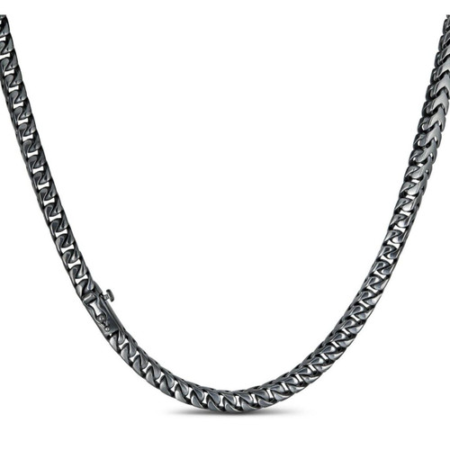 Franco Chain Silver Chain Black Modern Black Franco Link Chain