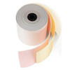 3" x 65' 3-Ply Carbonless Paper (50 rolls/case) - White / Canary / Pink