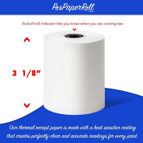 3 1/8 x 230' Pink Thermal Paper Roll, 50 rolls/case (BPA FREE)