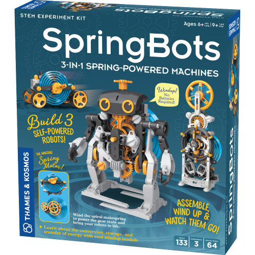 Springbots: 3-in-1 Spring-Powered Machines