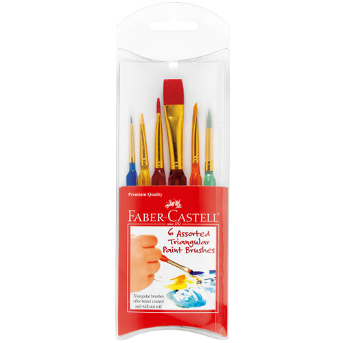 6 Assorted Triangular Paint Brushes 