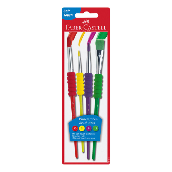 4 Pack Soft Grip Brushes