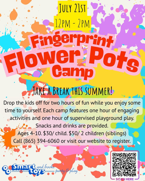 Fingerprint Flowerpot Painting & Gardening Class – July 21st