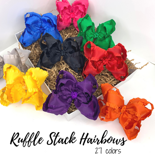 Ruffle Stack Hairbows By Size