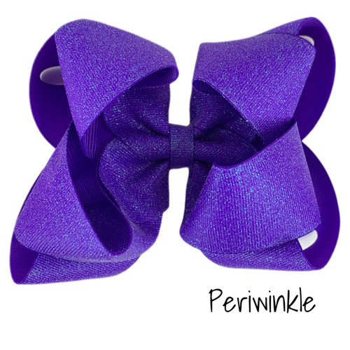 Periwinkle Glitter Grosgrain Stack