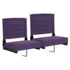 Set of 2 Grandstand Comfort Seats by Flash - Lightweight Stadium Chair with Handle & Ultra-Padded Seat, Dark Purple