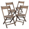 Slatted Wood Folding Special Event Chair - Antique Black, Set of 4