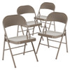 4 Pack Hercules  Series Double Braced Gray Metal Folding Chair