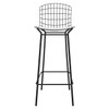 Madeline 41.73” Barstool with Seat Cushion in Black and White