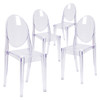 4 Pack Ghost Side Chair in Transparent Crystal