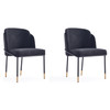 Flor Fabric Dining Chair - Set of 2 in Black