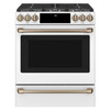 Café™ 30” Smart Slide-In, Front-Control, Gas Double-Oven Range with Convection - Matte White - CGS700P4MW2