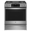 GE Profile™ 30” Smart Slide-In Front-Control Gas Fingerprint Resistant Range with No Preheat Air Fry - PGS930YPFS