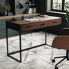 Ollie Home Office Desk with 3 Drawers in Walnut Wood Grain