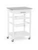 Bedard Collection White Granite Top Kitchen Cart