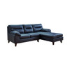 Finley Blue Leather Chaise Sofa