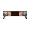 Doyers 62.20” TV Stand in Multi Color Red and Blue