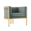 Paramount Accent Armchair in Warm Gray and Polished Brass