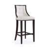 Fifth Avenue Bar Stool in Pearl White and Walnut