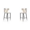 Holguin Barstool in Cream, Black and Gold (Set of 2)