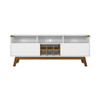 Camberly 62.99” TV Stand in White and Cinnamon