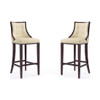 Fifth Avenue Bar Stool in Cream and Walnut (Set of 2)