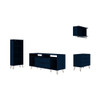 Rockefeller 4-Piece TV Stand in Tatiana Midnight Blue