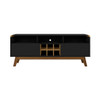 Camberly 62.99” TV Stand in Matte Black and Cinnamon