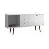 Utopia Wide Dresser in White Gloss and Maple Cream