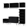 Rockefeller 6-Piece Full Open Closet Wardrobe in Black