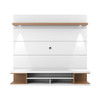 Utopia Floating Theater Entertainment Center in White Gloss and Maple Cream