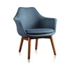 Cronkite Accent Chair in Blue and Walnut