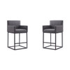 Ambassador Counter Stool in Gray and Black (Set of 2)